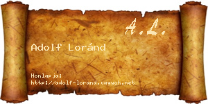 Adolf Loránd névjegykártya